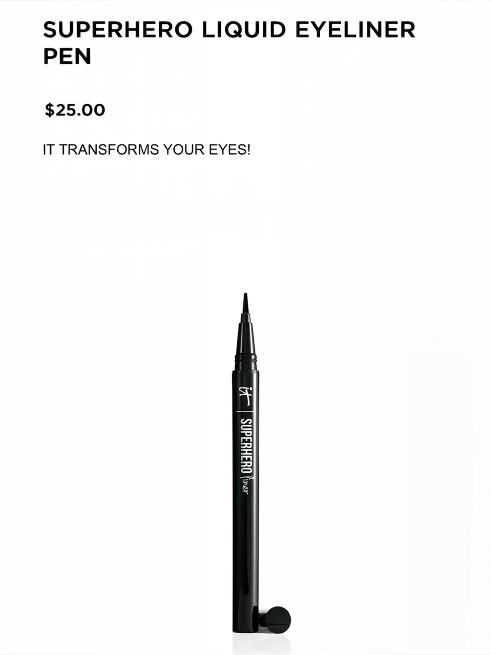 IT Cosmetics Superhero Finer 24H Waterproof Liquid-Gel Liner - Black